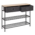 5 FIVE SIMPLY SMART - Console 2 tiroirs Tissa avec range-chaussure gris foncé - vignette