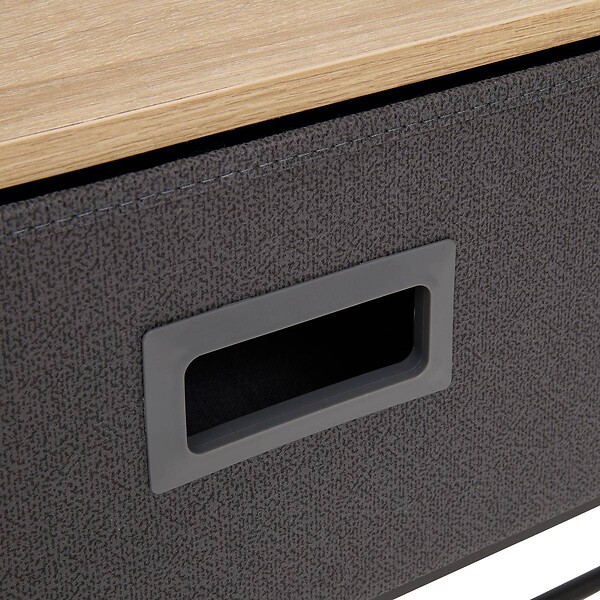5 FIVE SIMPLY SMART - Console 2 tiroirs Tissa avec range-chaussure gris foncé - large