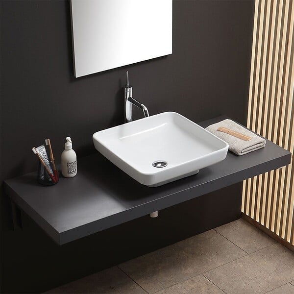 KIAMAMI VALENTINA - Lavabo À Poser Design Support Mural 45X45 - large