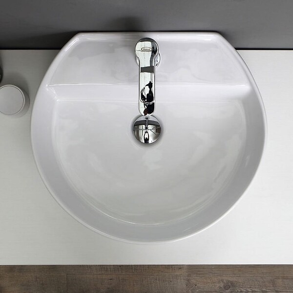 KIAMAMI VALENTINA - Lavabo Ovale À Poser En Céramique 44 Cm De Profondeur - large