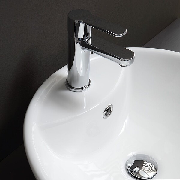 KIAMAMI VALENTINA - Lavabo À Poser Design Rond Céramique Blanc - large
