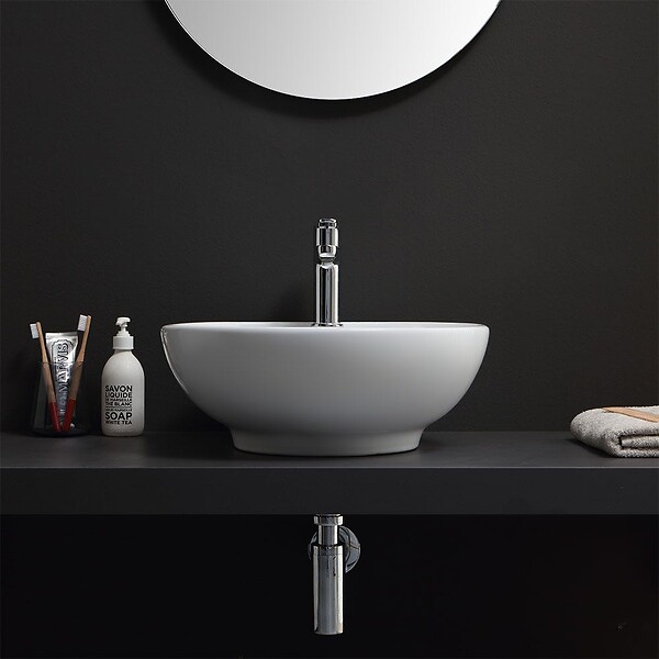 KIAMAMI VALENTINA - Lavabo À Poser Design Rond Céramique Blanc - large