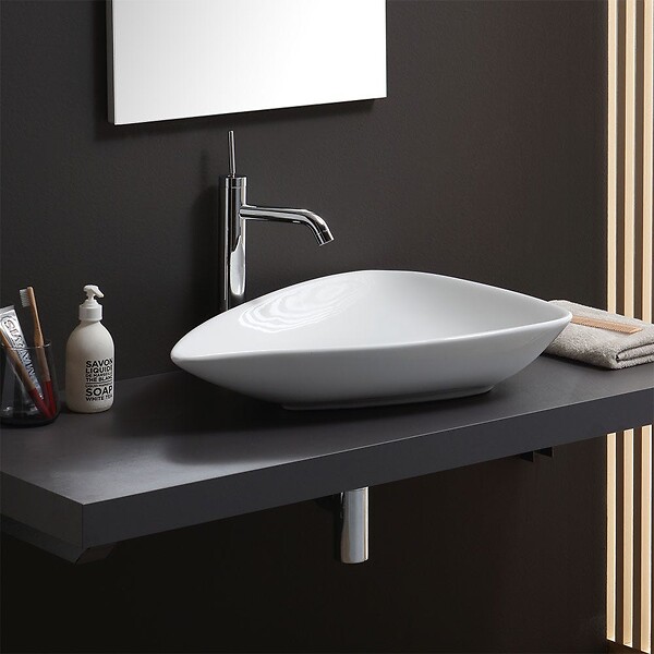 KIAMAMI VALENTINA - Lavabo À Poser Ovale Design Moderne En Céramique - large