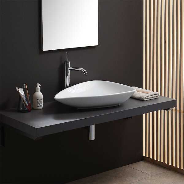 KIAMAMI VALENTINA - Lavabo À Poser Ovale Design Moderne En Céramique - large