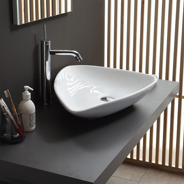 KIAMAMI VALENTINA - Lavabo À Poser Ovale Design Moderne En Céramique - large