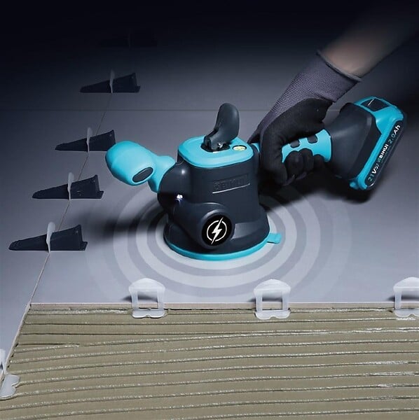 PAVILIFT - Batteuse vibrante avec ventouse sur batterie - 6 vitesses - large