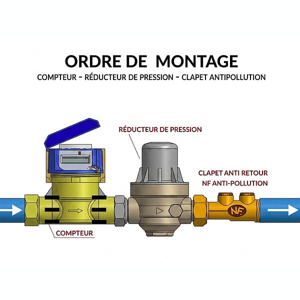 SOCLA - Réducteur de pression Desbordes Socla 11BIS FF pré-réglé 3bar bronze - large