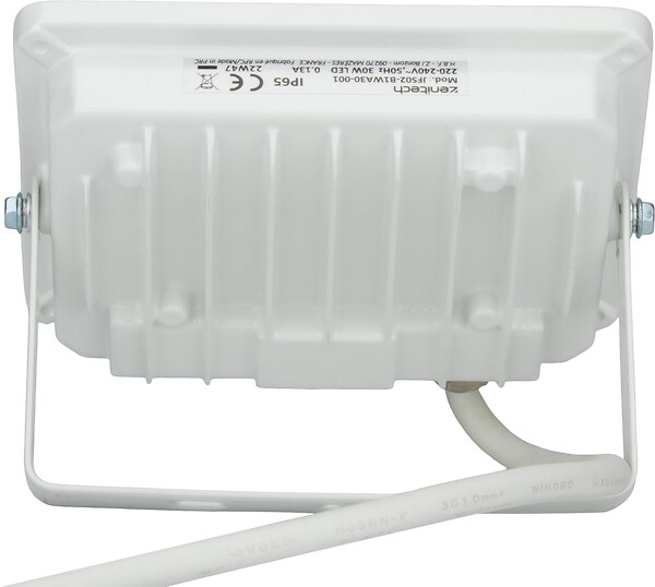 ZENITECH - Projecteur LED 3000 Lm IP44 avec détecteur de mouvement - Blanc - large