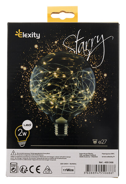 ELEXITY - Ampoule ELEXITY LED Starry G125 Jaune - large