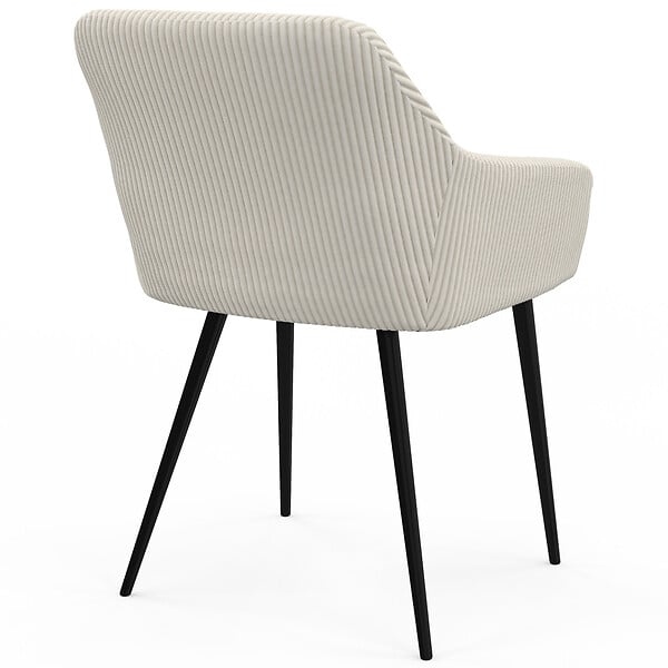 ID MARKET - Lot de 2 chaises de salle à manger, fauteuils de table JANY en velours côtelé beige - large