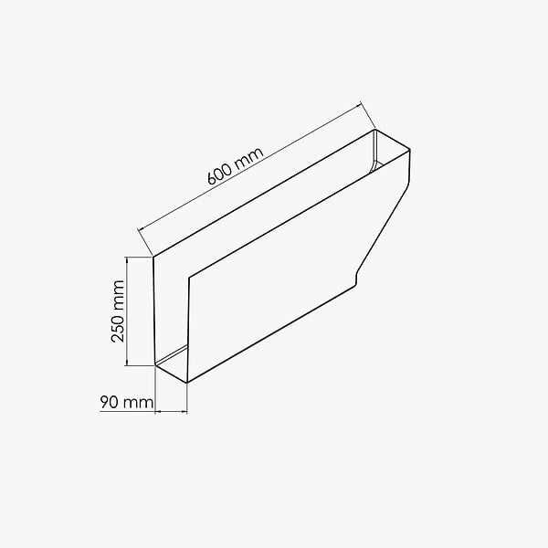 TECNOPROFILS - Cache-Panne - L. 600 x l. 90 x h. 200 mm - Blanc - large
