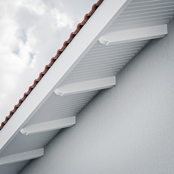 TECNOPROFILS - Cache-Chevron - L. 600 x l. 65 x h. 80 mm - Blanc - large