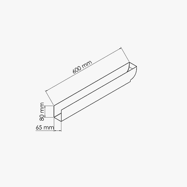 TECNOPROFILS - Cache-Chevron - L. 600 x l. 65 x h. 80 mm - Blanc - large