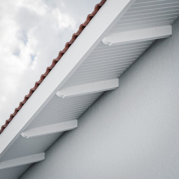TECNOPROFILS - Cache-Chevron - L. 600 x l. 55 x h. 75 mm - Blanc - large