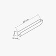 TECNOPROFILS - Cache-Chevron - L. 600 x l. 55 x h. 75 mm - Blanc - vignette