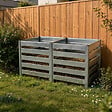 TIMBELA - Composteur + Module d’extension de Jardin Timbela M800 + M800A / 704L + 704L Composteur De Jardin En Métal - Bac à compost - vignette