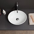 KIAMAMI VALENTINA - Lavabo À Poser Oval En Céramique Pour Robinet Mural - vignette