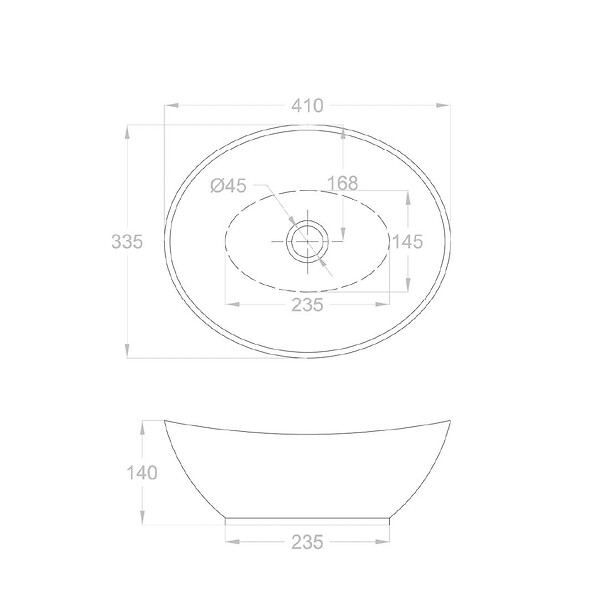 KIAMAMI VALENTINA - Lavabo À Poser Oval En Céramique Pour Robinet Mural - large
