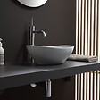 KIAMAMI VALENTINA - Lavabo À Poser Oval En Céramique Pour Robinet Mural - vignette