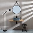KIAMAMI VALENTINA - Lavabo Carré En Céramique Gris Bleu - vignette