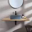 KIAMAMI VALENTINA - Lavabo Carré En Céramique Gris Bleu - vignette