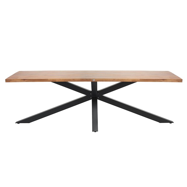 OVIALA - Table de jardin en aluminium et bois d'acacia 8 places 200x95 cm - Stella - large