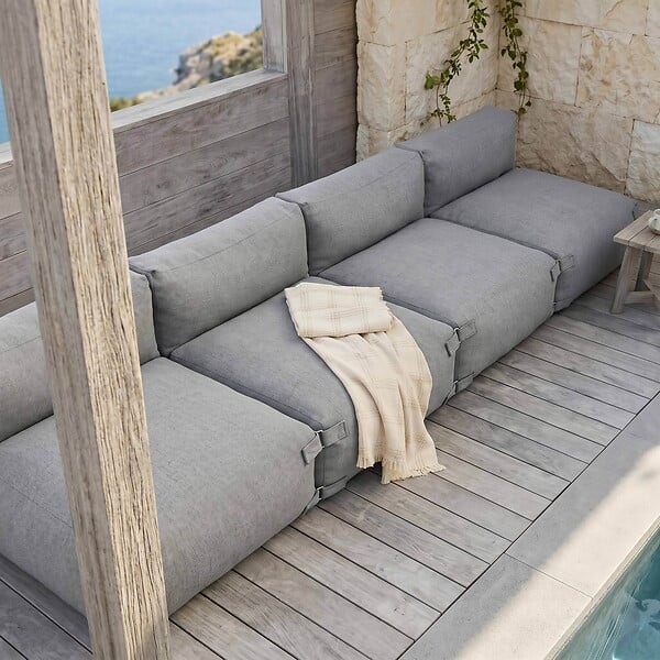 OVIALA - Salon de jardin modulable 4 places gris - Mixi - large