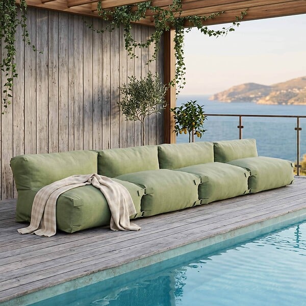 OVIALA - Salon de jardin modulable 4 places vert cactus - Mixi - large