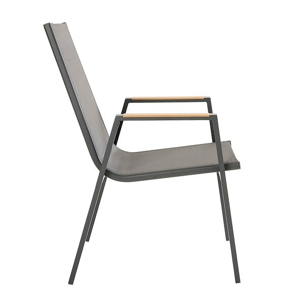 OVIALA - Lot de 2 chaises de jardin en aluminium et textilène - Savannah - large