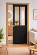 GD MENUISERIES - Porte Coulissante Atelier Noir H204 x L63 cm, Galandage, kit finition (coquille et tire doigt) - vignette
