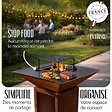 GRILL'CHIC - GRILL'CHIC - Pack Privilège Brasero Cévenol Corten Bois Carré - Simple Cuve - Avec Bâche + Grille + Stop Food Inclus - À Assembler - Fabriqué en France - 74 L x 74 P x 89 H cm - vignette