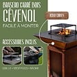 GRILL'CHIC - GRILL'CHIC - Pack Privilège Brasero Cévenol Corten Bois Carré - Simple Cuve - Avec Bâche + Grille + Stop Food Inclus - À Assembler - Fabriqué en France - 74 L x 74 P x 89 H cm - vignette