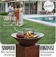 GRILL'CHIC - GRILL'CHIC - Pack Privilège Brasero Cévenol Corten Bois Rond - Simple Cuve - Avec Bâche + Grille + Stop Food Inclus - À Assembler - Fabriqué en France - Ø74 x 90 cm - vignette