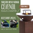 GRILL'CHIC - GRILL'CHIC - Pack Privilège Brasero Cévenol Corten Bois Rond - Simple Cuve - Avec Bâche + Grille + Stop Food Inclus - À Assembler - Fabriqué en France - Ø74 x 90 cm - vignette