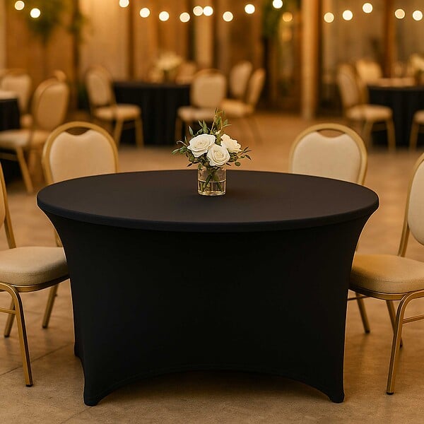 WERKAPRO - Housse de table ronde noire - - large