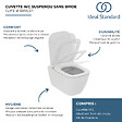 IDEAL STANDARD - WC suspendu sans bride I.Life B RimLS+ avec abattant frein de chute - vignette