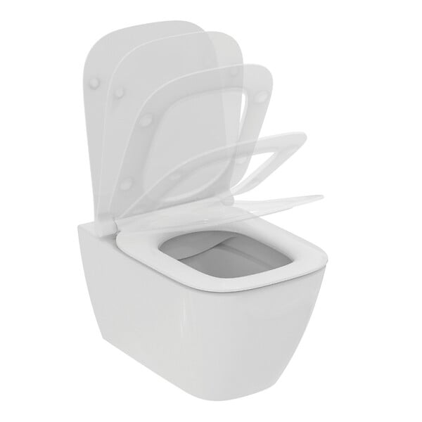 IDEAL STANDARD - WC suspendu sans bride I.Life B RimLS+ avec abattant frein de chute - large