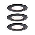 PAULMANN - Spot encastré LED Nova GU10 Flat IP44 3x4,9W 3x550lm 230V  4000K Noir mat - vignette