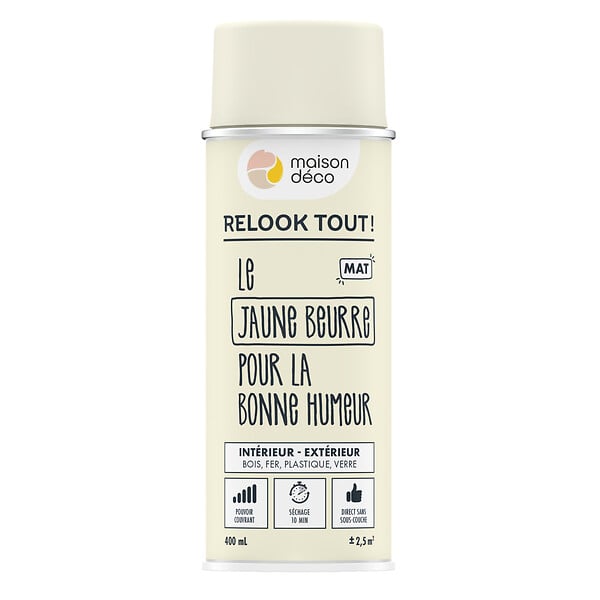 MAISON DECO - RELOOK TOUT MAT JAUNE BEURRE 400ml - large