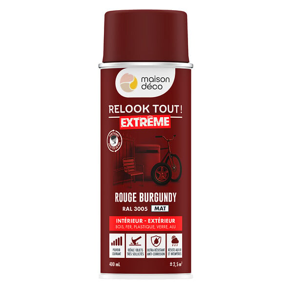 MAISON DECO - RT EXT MAT ROUGE BURGUN 3005 400ml - large