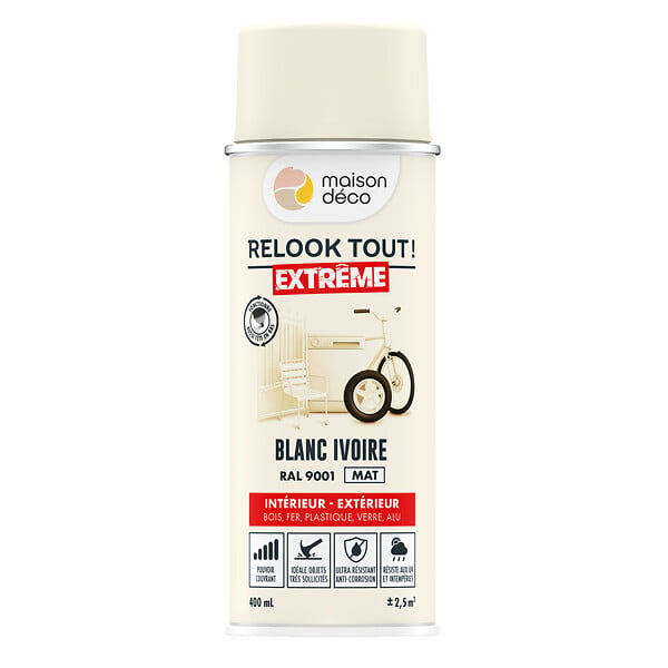 MAISON DECO - RT EXT MAT BLANC IVOIRE 9001 400ml - large