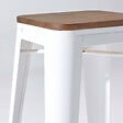 OVIALA - Lot de 4 tabourets de bar en acier blanc - Indus - vignette