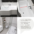 LAGUNA - 160x80 cm Laguna Beata Plus baignoire bain/douche asymétrique avec pieds, acrylique, gauche, blanc (BE1600LPLUS-SET) - vignette