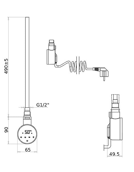OTITEC - Sèche-serviettes électrique – 120 x 50 cm – Doré – 500W - Avec thermostat connecté - SUDO - large