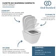 IDEAL STANDARD - WC suspendu compact sans bride I.Life S RimLS+ avec abattant frein de chute - vignette