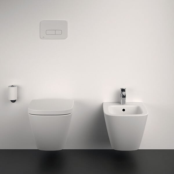 IDEAL STANDARD - WC suspendu compact sans bride I.Life S RimLS+ avec abattant frein de chute - large