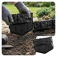 VOUNOT - Lot de 140 pcs Bordure de jardin imitation pierre facile a installer 21.4m noir - vignette