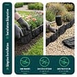 VOUNOT - Lot de 70 pcs Bordure de jardin imitation pierre facile a installer 10.7m noir - vignette