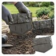 VOUNOT - Lot de 70 pcs Bordure de jardin imitation pierre facile a installer 10.7m gris - vignette