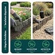 VOUNOT - Lot de 175 pcs Bordure de jardin imitation pierre facile a installer 26.7m gris - vignette